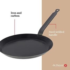 de Buyer – Force Blue – Blue Steel Crepe & Tortilla Pan – Nonstick Carbon Steel