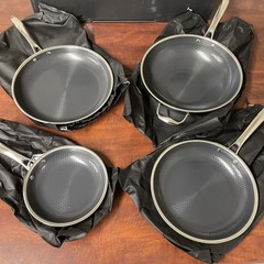 HexClad Hybrid 7-Piece Cookware Fry Pan Set 8” 10” 12” Inch W/ Lids & 12” Wok