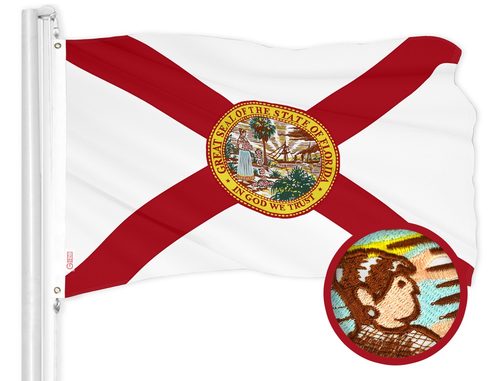 G128 Florida FL State Flag 2×3 Ft Embroidered 210D Polyester