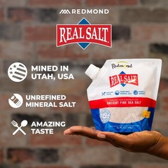 Redmond Real Salt – Ancient Fine Sea Salt, Unrefined Mineral, 16 Ounce pack of 1