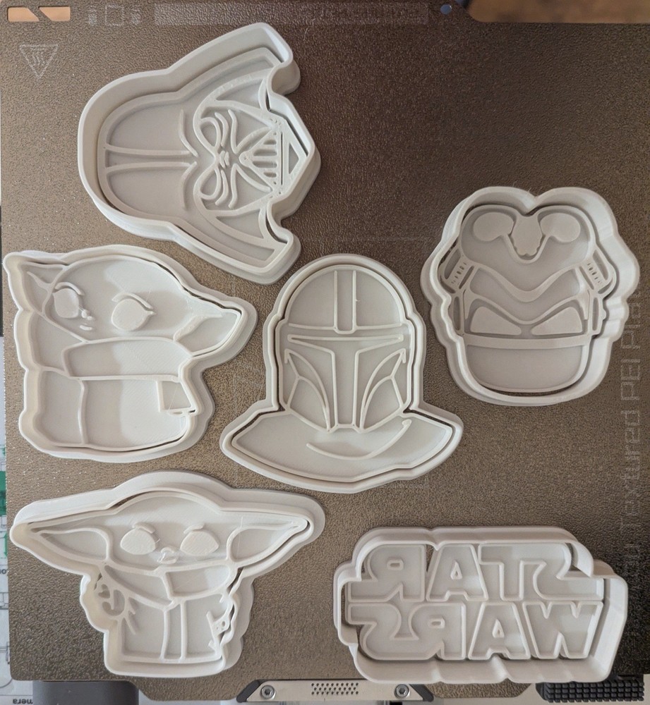 Star Wars Cookie Cutters & Stamps Vader Baby Yoda Storm Trooper 10 Pieces