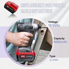 2Pack 18 Volt 8.0Ah Battery for Porter Cable 18V PC18BLX PC18BL OR Charger