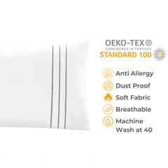 100% Cotton Pillow Case Standard Queen King Size 2 Pack 400TC OEKO-TEX Certified