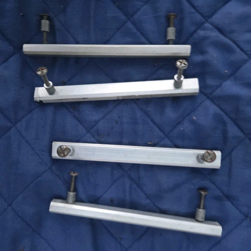 LOT Of 4 Long 7 Inch Cabinet Draw Handle Pulls Hardware Nickel Silver Colored