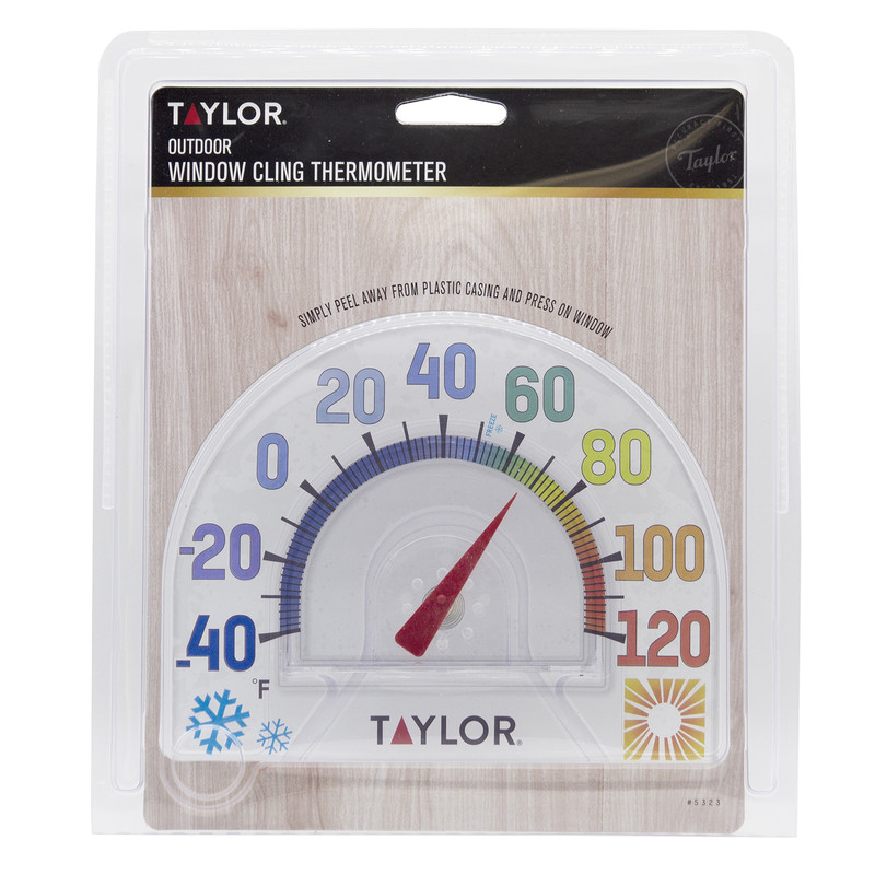 TAYLOR Seasons WINDOW CLING 7″ Outdoor Thermometer No Tool Needed EASY #5323