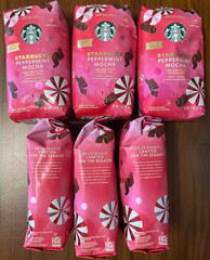 Starbucks Coffee Peppermint Mocha Ground Roast 11 oz 6 Bag LOT Holiday medium li