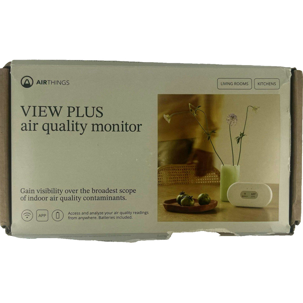 Airthings 2960 View Plus Radon Air Quality Monitor CO2 VOC Humidity Temperature