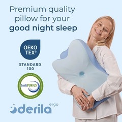 Derila Ergo Cervical Neck Pillow – Memory Foam Pillows for Back & Side Sleepers