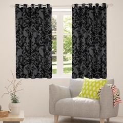 Erosebridal Adults Black Damask 30-50 Blackout Curtains Antique Victorian