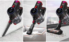VYKLO 55Min Cordless Handheld Stick Vacuum Cleaner Floor Carpet Xtra Battery Red