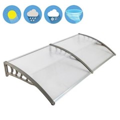 Window Awning Front Door Eaves Canopy Polycarbonate Roof Cover 40” /80”/120”