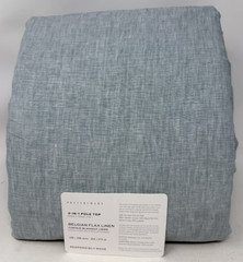 Pottery Barn Belgian Flax Linen Doublewide Blackout Drape 100×108 Mineral Blue