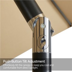 7.5/9/10/11FT Patio Umbrella Market Table Umbrella Outdoor w/Push Button Tilt