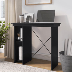 Mainstays Ardent No Tools Small Space Writing Desk Black Storage Desk