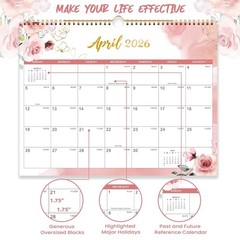 2026 Wall Calendar – 12 Months Calendar from Jan. 2026 – Dec. 2026, 14.8″ x 1…