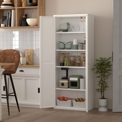 71″ Kitchen Pantry Storage Cabinet, Metal Storage Cabinet with Doors and Shelves