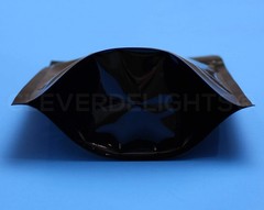 100 Pack Glossy Black Stand Up Pouches 4oz 5″x8″x2.5″ Resealable Window