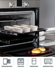 Ramekins 12 Oz Oven Safe, Creme Brulee Set, 6 PACK Porcelain Souffle Dish for Ba