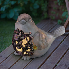 7.68-in H x 10.24-in W Gray Animal Garden Statue