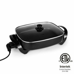 Caynel 16 Inch Non-stick Electric Skillet with Glass Cover 16″ x 12″ x 3″