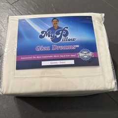 My Pillow Queen Size Sheet Set Giza Dreams 100% Certified Egyptian Cotton Ivory