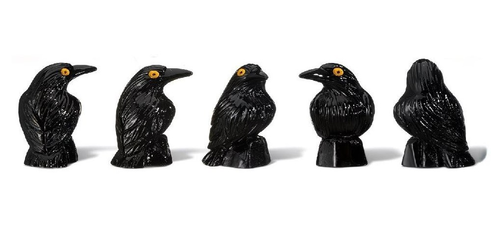 Miniature Dollhouse Fairy Garden S/5 – 1″ Halloween Black Crows – Buy 3 Save $5