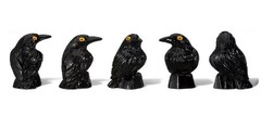 Miniature Dollhouse Fairy Garden S/5 – 1″ Halloween Black Crows – Buy 3 Save $5