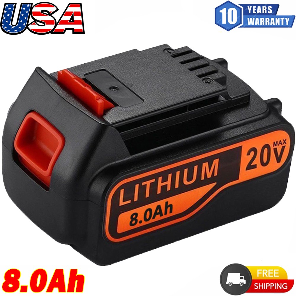 20V MAX Lithium-ion 8.0Ah Battery for BLACK & DECKER 20 Volt LBXR20 LBX20 LB20