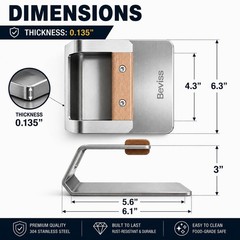 6.3″ Smash Burger Press, 304 Stainless Steel Hamburger Press, 2.3 lbs Heavy-D…