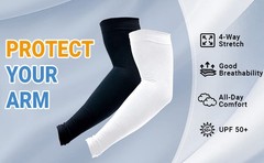 2 Pairs UV Protection Cooling Arm Sleeves for Men and Women UPF 50 Sun Sleeve