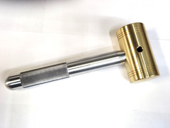 3 POUND BRASS HAMMER* KNURLED 1″ SOLID ALUMINUM 7-1/2″ HANDLE*MADE IN USA*