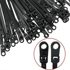 100Pc Nylon Cable Ties with Screw Hole Car Accessory Fixed Head Cable Ties