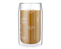 Moderna Artisan Series 15oz Double Wall Barista Coffee Glass [Set of 2 or 1]