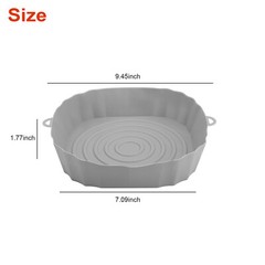 2Pcs Air Fryer Silicone Pot Baskets Liners Non-Stick Safe Oven Baking Tray Mats