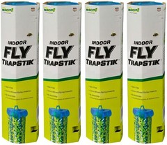 4 Pack!! RESCUE! Non-Toxic TrapStik for Flies Indoor Hanging Fly Trap Best Deal