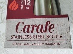 New Manna Carafe Stainless Steel Bottle Double wall insulated, 50 oz. 1.5 L