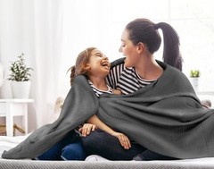 Utopia Bedding Ivory 100% Cotton Blanket [Queen Size – 90×90 Inch] 350GSM…