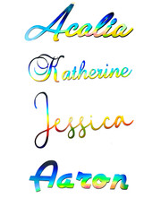 Holographic Name Personalized Decal Sticker, Custom Vinyl Lettering Text decal