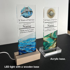 Custom Acrylic Trophy – Engraved Award Plaque for Employee or Company Anniversar