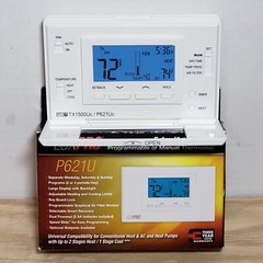 LuxPro P621U Thermostat for Heat & AC and Heat Pumps 2 Stages Heat 1 Stage Cool