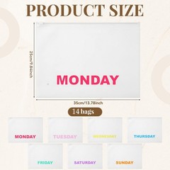 14 Pcs Days of The Week Packing Cube 10×14 Clothing Pouch Summer Camp Trunk O…