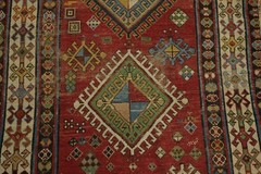 Pre-1900 3×8 Antique Oriental Runner Wool Runner Rug in Multicolor