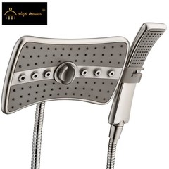 “Bright Showers” Multi Function Rain Brushed Nickel Shower Head PSS3919-02