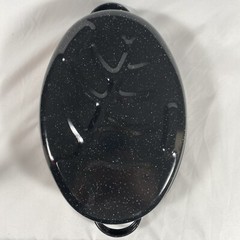 Roasting Pan Granite Ware 15-Inch Covered Oval Roaster – Speckled Black