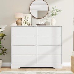 Wooden Dresser with 8 Drawers Modern Large Chest with Deep Storage for Bedroom