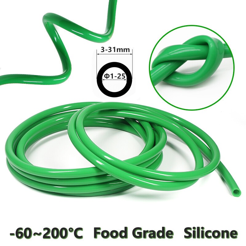 Food Grade Silicone Tube High Temp Tubing Green Flexible Hose All Sizes 1 Meter