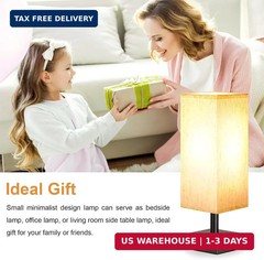 aooshine Small Table Lamp for Bedroom – Bedside Lamps for Nightstand, Minimalist
