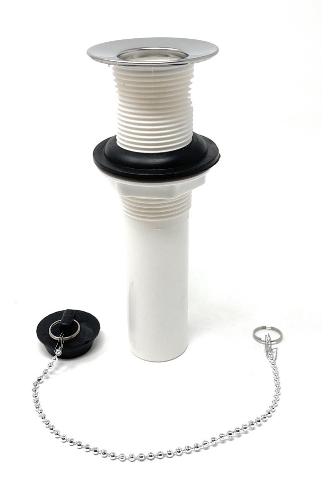 1-1/4 in. x 6 in. Stainless Steel Covered Sink Drain with Tailpiece and Stopper