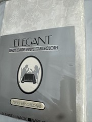 Vinyl White Tablecloth Pack Size 70 X 168 Oblong Easy Care