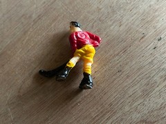 Hockey Player Toy Figurine Cake Topper Lot Mini Figure Unbranded Vtg 6 pc Set
